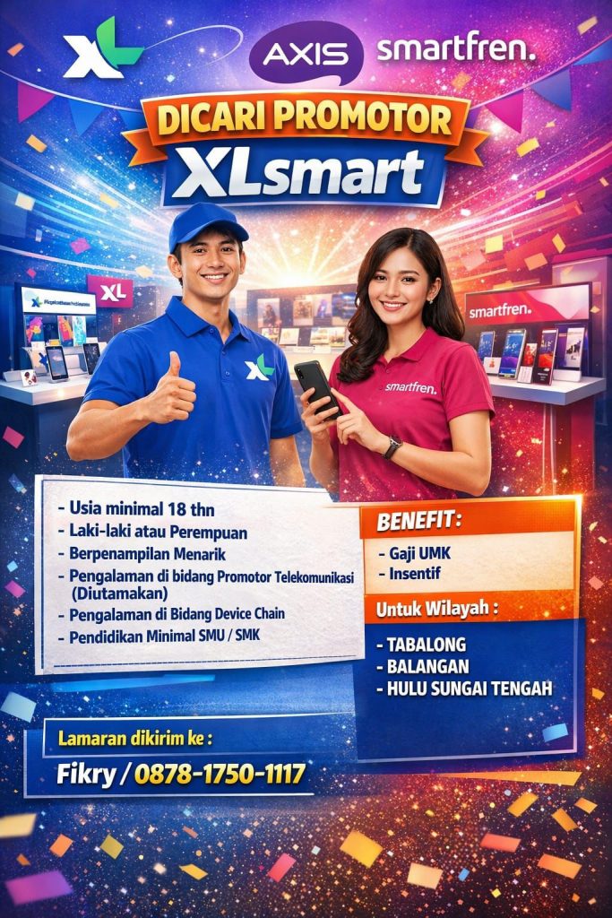 Lowongan Promotor XLSmart, diperlukan 3 orang