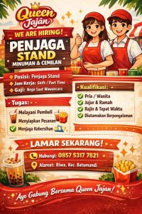 Lowongan Kerja Penjaga Stand Queen Jajan di Batumandi!