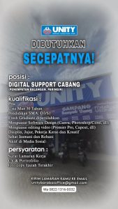 Lowongan Kerja Digital Support UNITY (Paringin, Balangan)