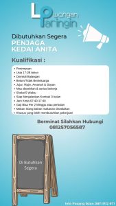 Lowongan Kerja Balangan: Dibutuhkan Segera Penjaga Kedai Anita