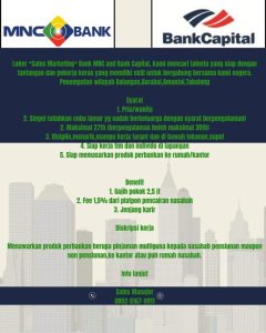 Lowongan Kerja Sales Marketing Bank MNC & Bank Capital Kalsel