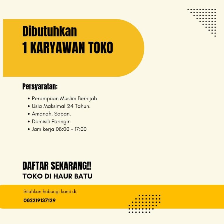 Lowongan Karyawan Toko