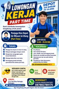 Lowongan Kerja Part Time: Penjaga Depot Air Minum di Paringin, Balangan