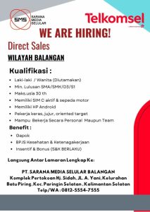 Lowongan Kerja Direct Sales Telkomsel di Balangan