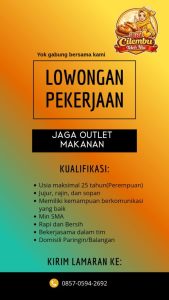 Lowongan Kerja Jaga Outlet Makanan di Paringin