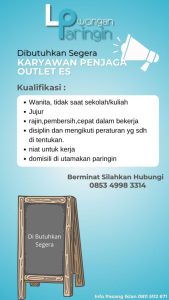 Lowongan Kerja Paringin: Karyawan Penjaga Outlet Es