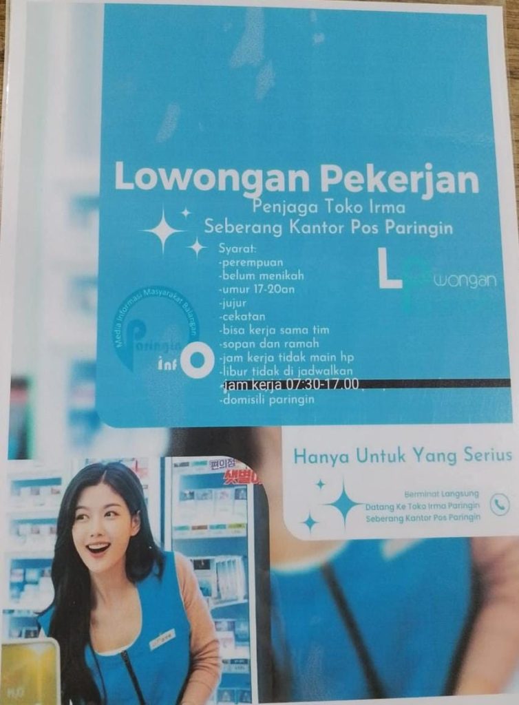 Lowongan Kerja Penjaga Toko Irma Paringin – Segera Bergabung!