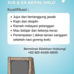 Lowongan Kerja Paringin: Karyawan Stand Jus & Es Kepal Milo