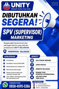Kesempatan Karir! Unity Balangan Buka Lowongan “Supervisor Marketing”