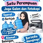 Lowongan Perempuan Untuk Jaga Isi Ulang Galon dan Fotocopy