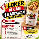 Lowongan Untuk Karyawan Kebab Hussin