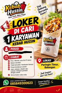 Lowongan Untuk Karyawan Kebab Hussin