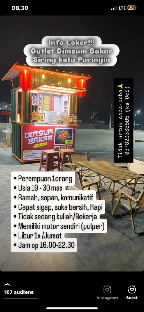 Lowongan dimsum bakar siring paringin