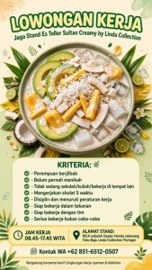 Lowongan jaga stand es teller sultan creamy by linda collection